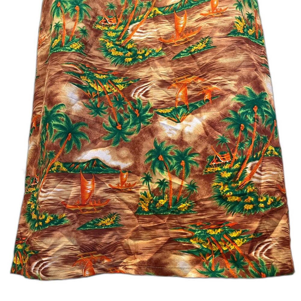 Royal Hawaiian Vintage Womens Aloha Landscape 1970s Maxi Dress EUC - Picture 11 of 12